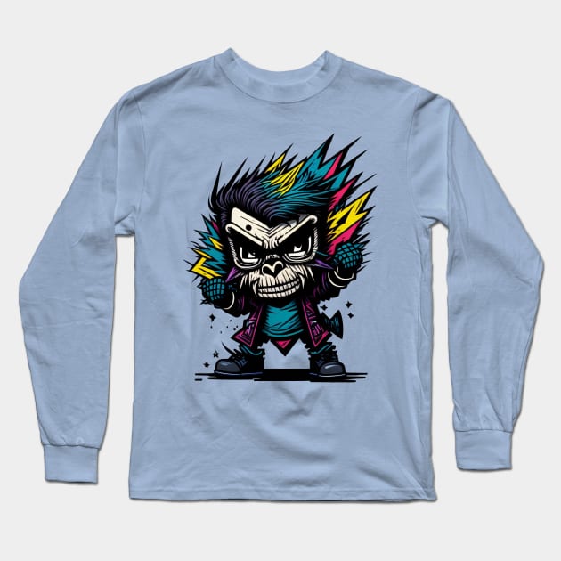 Graffiti Punk Monkey Tee! Long Sleeve T-Shirt by SocietyTwentyThree